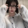 水貂圓領開襟外套
