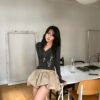 個性羅紋排扣長袖