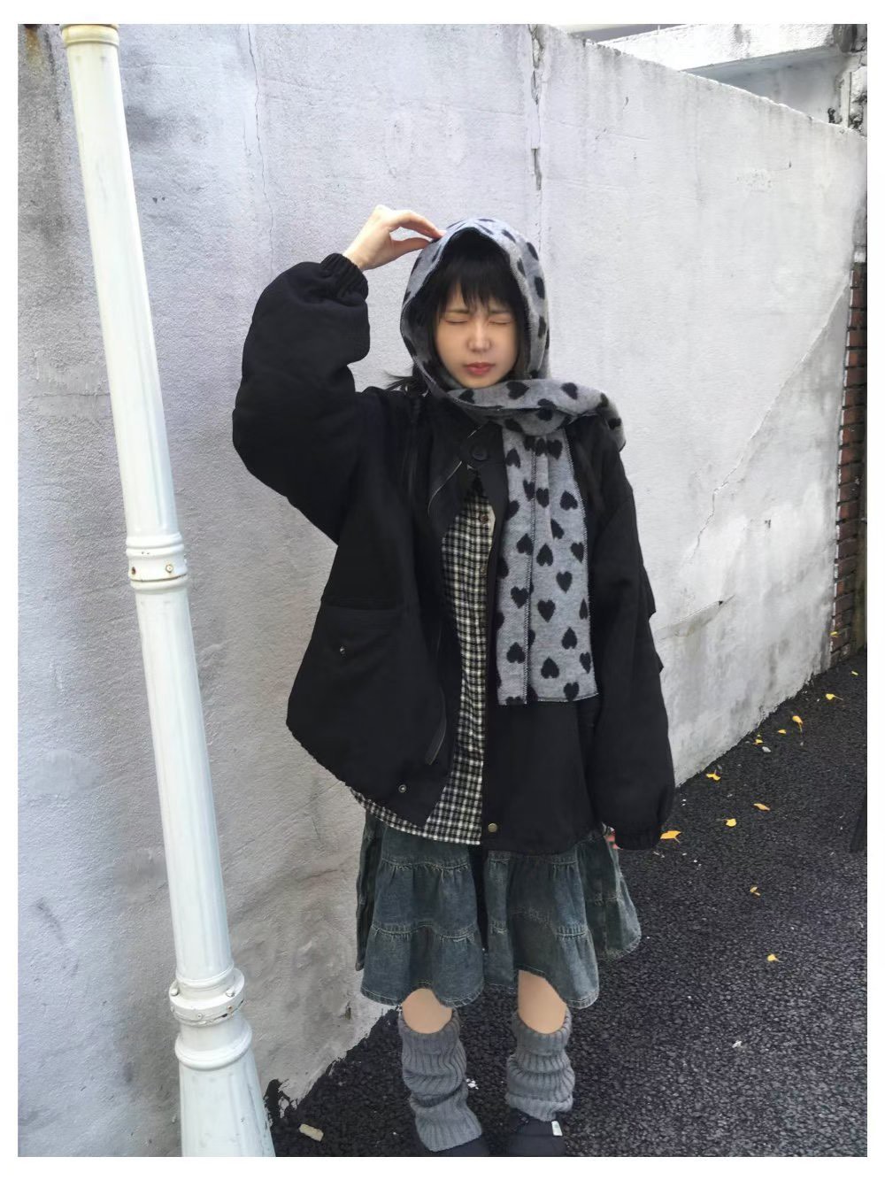 愛心圍巾